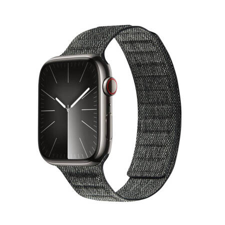 Crong Melange - Pasek magnetyczny do Apple Watch 42/44/45/49 mm (czarny melanż) (CRG-44MEL-BLK)