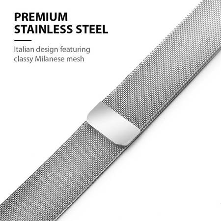 Crong Milano Steel - Pasek ze stali nierdzewnej do Apple Watch 38/40/41 mm (srebrny) (CRG-40MST-SLV)