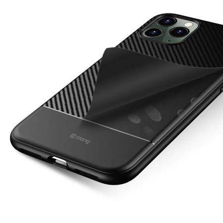 Crong Prestige Carbon Cover - Etui iPhone 11 Pro Max (czarny) (CRG-CARB-IP11PM-BLK)