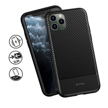 Crong Prestige Carbon Cover - Etui iPhone 11 Pro (czarny) (CRG-CARB-IP11P-BLK)