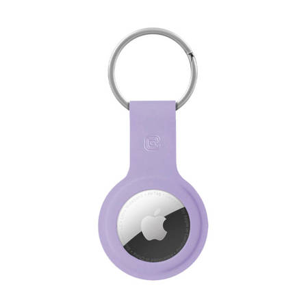 Crong Silicone Case with Key Ring – Etui ochronne brelok do Apple AirTag (fioletowy) (CRG-ATS-PRP)