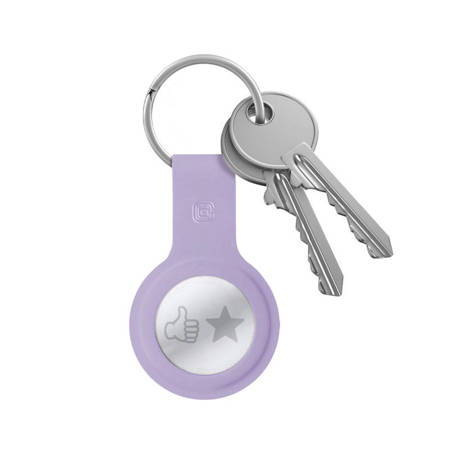 Crong Silicone Case with Key Ring – Etui ochronne brelok do Apple AirTag (fioletowy) (CRG-ATS-PRP)