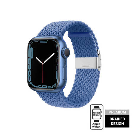 Crong Wave Band – Pleciony pasek do Apple Watch 38/40/41 mm (niebieski) (CRG-40WAV-BLU)