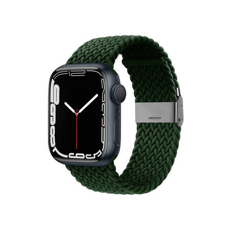 Crong Wave Band – Pleciony pasek do Apple Watch 38/40/41 mm (zielony) (CRG-40WAV-GRN)