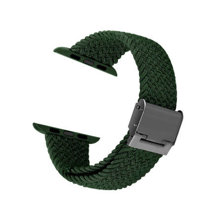 Crong Wave Band – Pleciony pasek do Apple Watch 38/40/41 mm (zielony) (CRG-40WAV-GRN)