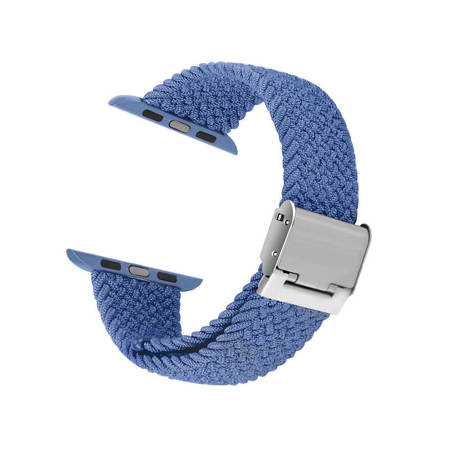 Crong Wave Band – Pleciony pasek do Apple Watch 42/44/45/49 mm (niebieski) (CRG-44WAV-BLU)