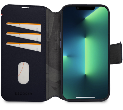 Decoded Detachable Wallet – skórzana obudowa ochronna do iPhone 14 Plus kompatybilna z MagSafe (navy) (D23IPO14MDW5NY)