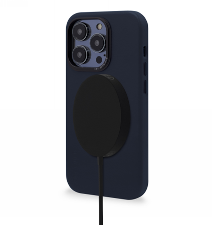 Decoded – skórzana obudowa ochronna do iPhone 14 Pro Max kompatybilna z MagSafe (steel blue) (D23IPO14PMBC1NY)