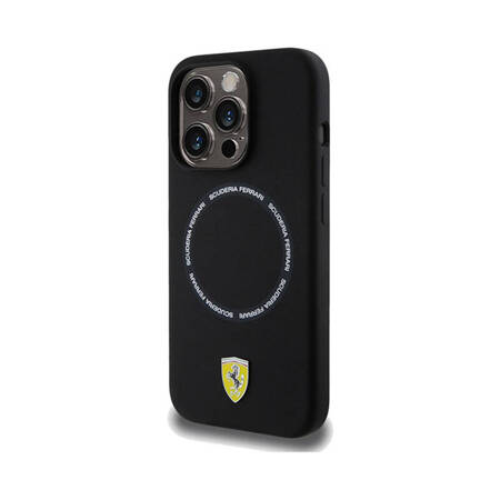 Ferrari Printed Ring MagSafe - Etui iPhone 15 Pro Max (czarny) (FEHMP15XSBAK)