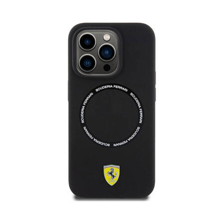 Ferrari Printed Ring MagSafe - Etui iPhone 15 Pro Max (czarny) (FEHMP15XSBAK)