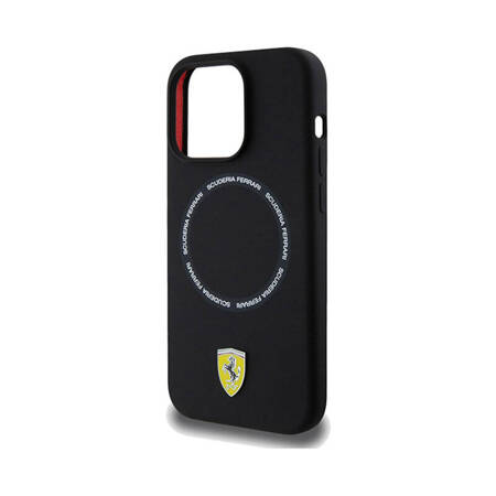 Ferrari Printed Ring MagSafe - Etui iPhone 15 Pro Max (czarny) (FEHMP15XSBAK)