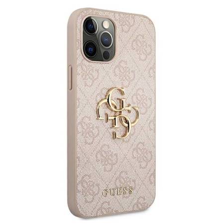 Guess 4G Big Metal Logo - Etui iPhone 12 / iPhone 12 Pro (różowy) (GUHCP12M4GMGPI)