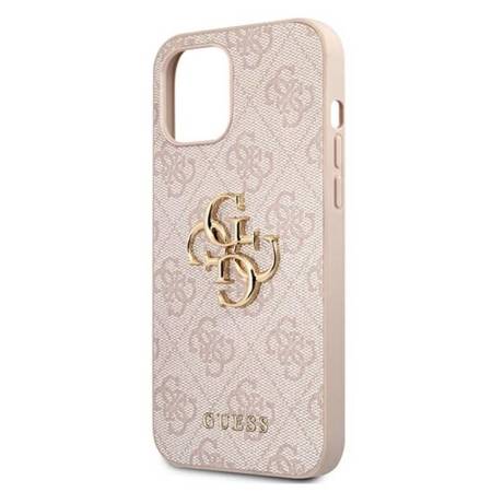 Guess 4G Big Metal Logo - Etui iPhone 12 / iPhone 12 Pro (różowy) (GUHCP12M4GMGPI)