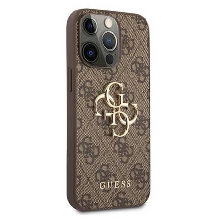 Guess 4G Big Metal Logo - Etui iPhone 13 Pro (brązowy) (GUHCP13L4GMGBR)