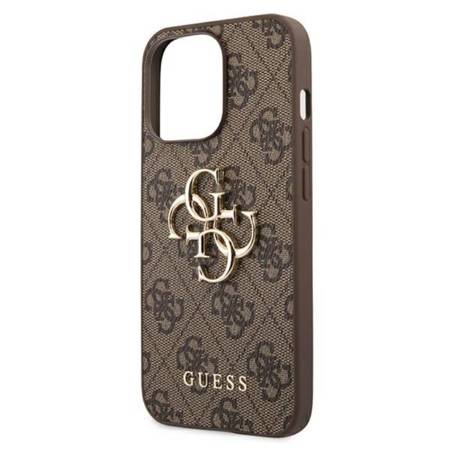 Guess 4G Big Metal Logo - Etui iPhone 13 Pro (brązowy) (GUHCP13L4GMGBR)