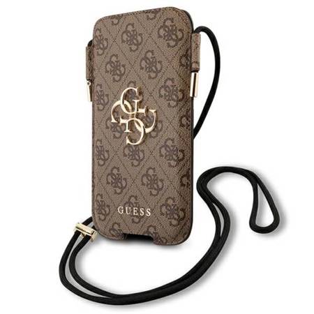 Guess 4G Big Metal Logo Pouch - Torebka na telefon L max 6.7" (brązowy) (GUHCP12L4GPSBR)