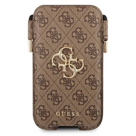 Guess 4G Big Metal Logo Pouch - Torebka na telefon L max 6.7" (brązowy) (GUHCP12L4GPSBR)