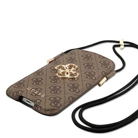 Guess 4G Big Metal Logo Pouch - Torebka na telefon L max 6.7" (brązowy) (GUHCP12L4GPSBR)