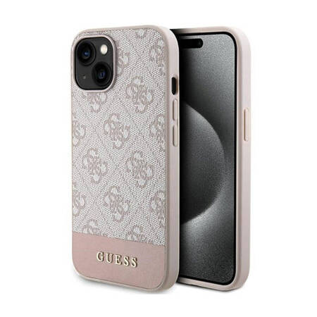 Guess 4G Bottom Stripe Collection - Etui iPhone 15 (różowy) (GUHCP15SG4GLPI)