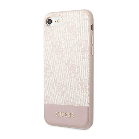 Guess 4G Bottom Stripe Collection - Etui iPhone iPhone SE (2022/2020) / 8 / 7  (różowy) (GUHCI8G4GLPI)