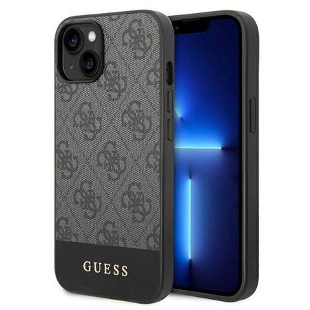 Guess 4G Bottom Stripe Metal Logo Collection - Etui iPhone 14 Plus (szary) (GUHCP14MG4GLGR)