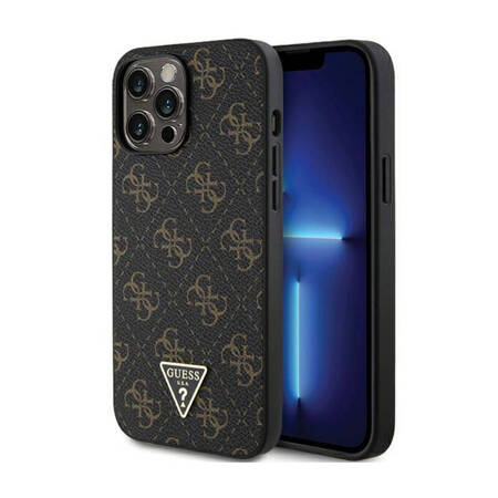 Guess 4G Triangle Metal Logo - Etui iPhone 14 Pro (czarny) (GUHCP14LPG4GPK)