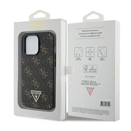 Guess 4G Triangle Metal Logo - Etui iPhone 14 Pro (czarny) (GUHCP14LPG4GPK)