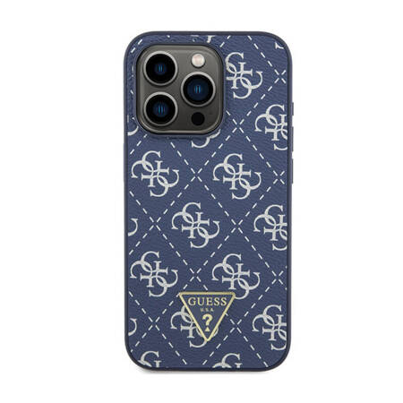 Guess 4G Triangle Metal Logo - Etui iPhone 15 Pro Max (niebieski) (GUHCP15XPG4GPB)