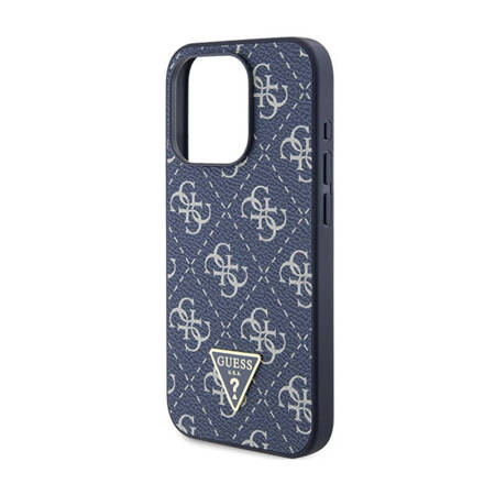 Guess 4G Triangle Metal Logo - Etui iPhone 15 Pro Max (niebieski) (GUHCP15XPG4GPB)