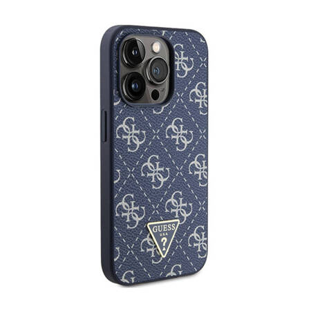 Guess 4G Triangle Metal Logo - Etui iPhone 15 Pro (niebieski) (GUHCP15LPG4GPB)