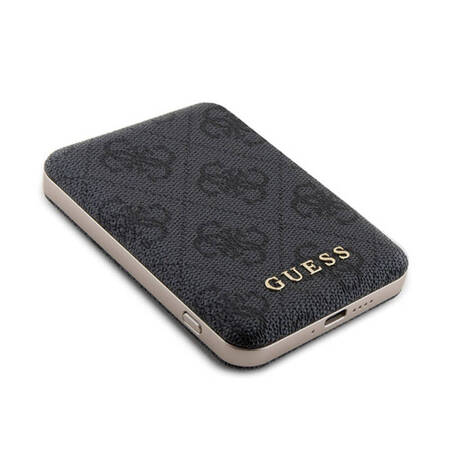 Guess Bundle Pack MagSafe 4G Metal Gold Logo - Zestaw etui + Power Bank 5000mAh MagSafe iPhone 11 (czarny) (GUBPM5N614GEMGK)