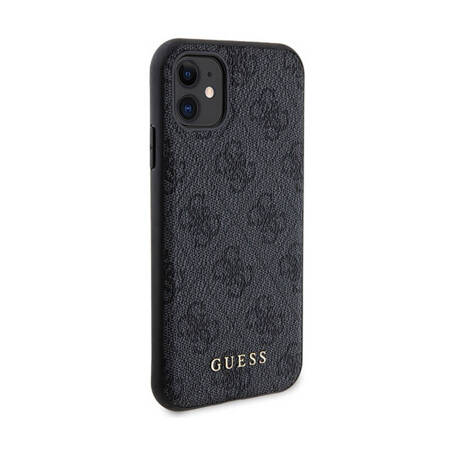 Guess Bundle Pack MagSafe 4G Metal Gold Logo - Zestaw etui + Power Bank 5000mAh MagSafe iPhone 11 (czarny) (GUBPM5N614GEMGK)