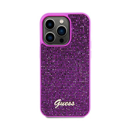 Guess Disco Metal Script - Etui iPhone 14 Pro (fuksja) (GUHCP14LPMSDGSF)