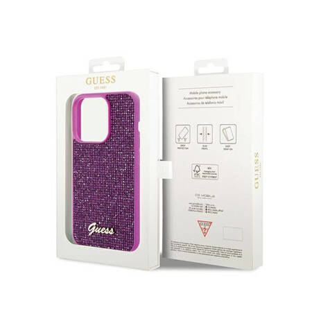 Guess Disco Metal Script - Etui iPhone 14 Pro (fuksja) (GUHCP14LPMSDGSF)