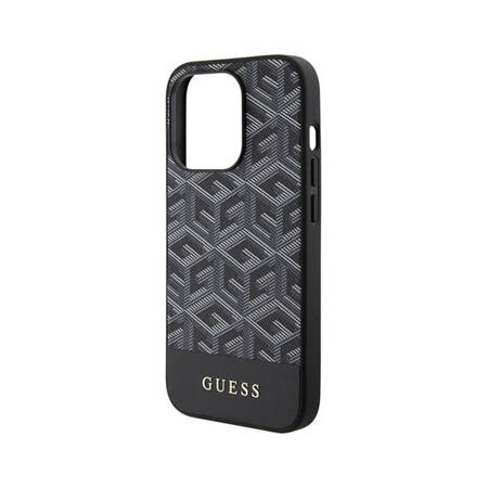 Guess GCube Stripes MagSafe - Etui iPhone 15 Pro (czarny) (GUHMP15LHGCFSEK)