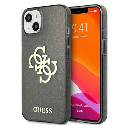 Guess Glitter 4G Big Logo - Etui iPhone 13 mini (czarny) (GUHCP13SPCUGL4GBK)