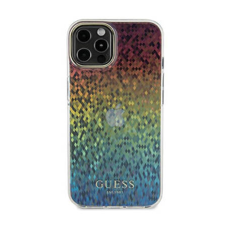 Guess IML Faceted Mirror Disco Iridescent - Etui iPhone 12 / iPhone 12 Pro (Iridescent) (GUHCP12MHDECMI)