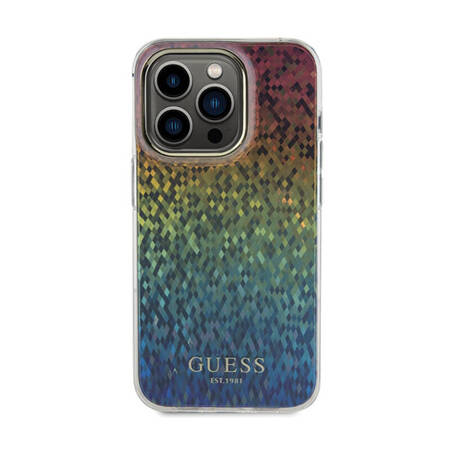 Guess IML Faceted Mirror Disco Iridescent - Etui iPhone 14 Pro (Iridescent) (GUHCP14LHDECMI)