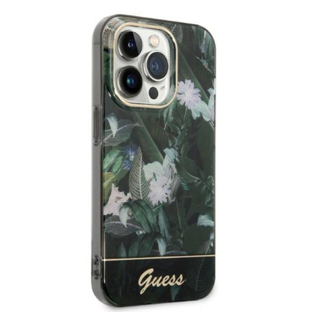 Guess Jungle Case - Etui iPhone 14 Pro (zielony) (GUHCP14LHGJGHA)