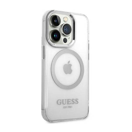 Guess Metal Outline MagSafe - Etui iPhone 14 Pro (przezroczysty) (GUHMP14LHTRMS)