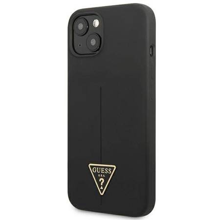 Guess Silicone Triangle Logo - Etui iPhone 13 mini (czarny) (GUHCP13SSLTGK)