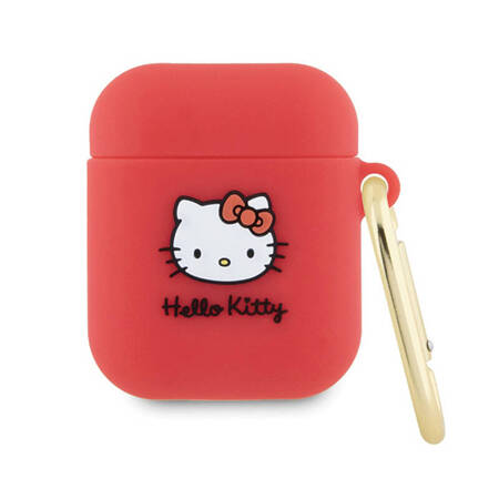 Hello Kitty Silicone 3D Kitty Head - Etui AirPods 1/2 gen (fuksja) (HKA23DKHSF)