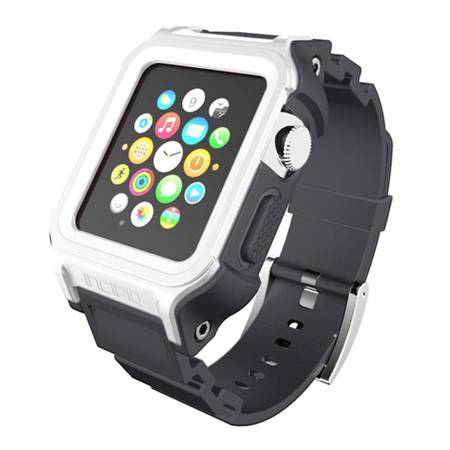 Incipio Octane Strap - Pancerny pasek do Apple Watch 38mm (biały/szary) (WBND-016-WHTGRY)