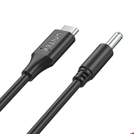Kabel zasilający do laptopa HP 65W USB-C - DC 4,5mm - czarny (C14117BK-1.8M)