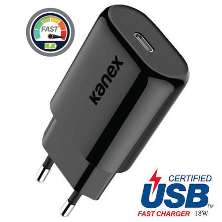 Kanex GoPower - Ładowarka sieciowa USB-C (Power Delivery) 18 W - czarny (K160-1526-EUBK)