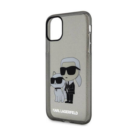 Karl Lagerfeld IML Glitter Karl & Choupette - Etui iPhone 11 (czarny) (KLHCN61HNKCTGK)