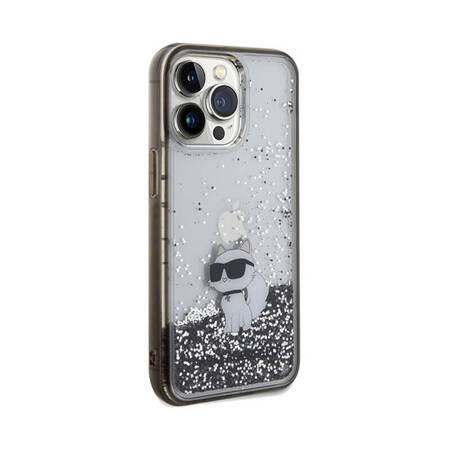 Karl Lagerfeld Liquid Glitter Choupette - Etui iPhone 13 Pro (przezroczysty) (KLHCP13LLKCNSK)