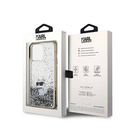 Karl Lagerfeld Liquid Glitter Choupette - Etui iPhone 13 Pro (przezroczysty) (KLHCP13LLKCNSK)