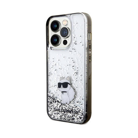 Karl Lagerfeld Liquid Glitter Choupette - Etui iPhone 14 Pro (przezroczysty) (KLHCP14LLKCNSK)