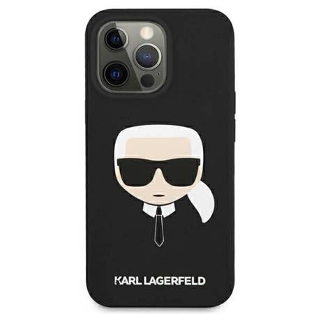 Karl Lagerfeld Liquid Silicone Ikonik Karl`s Head - Etui iPhone 13 Mini (czarny) (KLHCP13SSLKHBK)